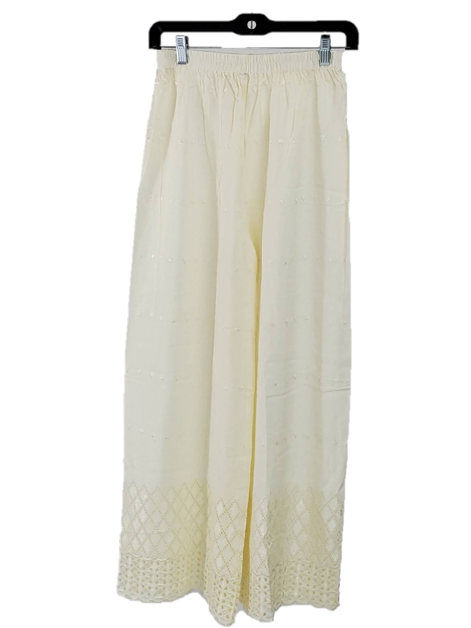 Exquisite Embroidered Palazzo Pants for Women - Comfortable & Stylish Wide Leg Lounge Pants - Perfect for Yoga, Beach, and Casual Wear