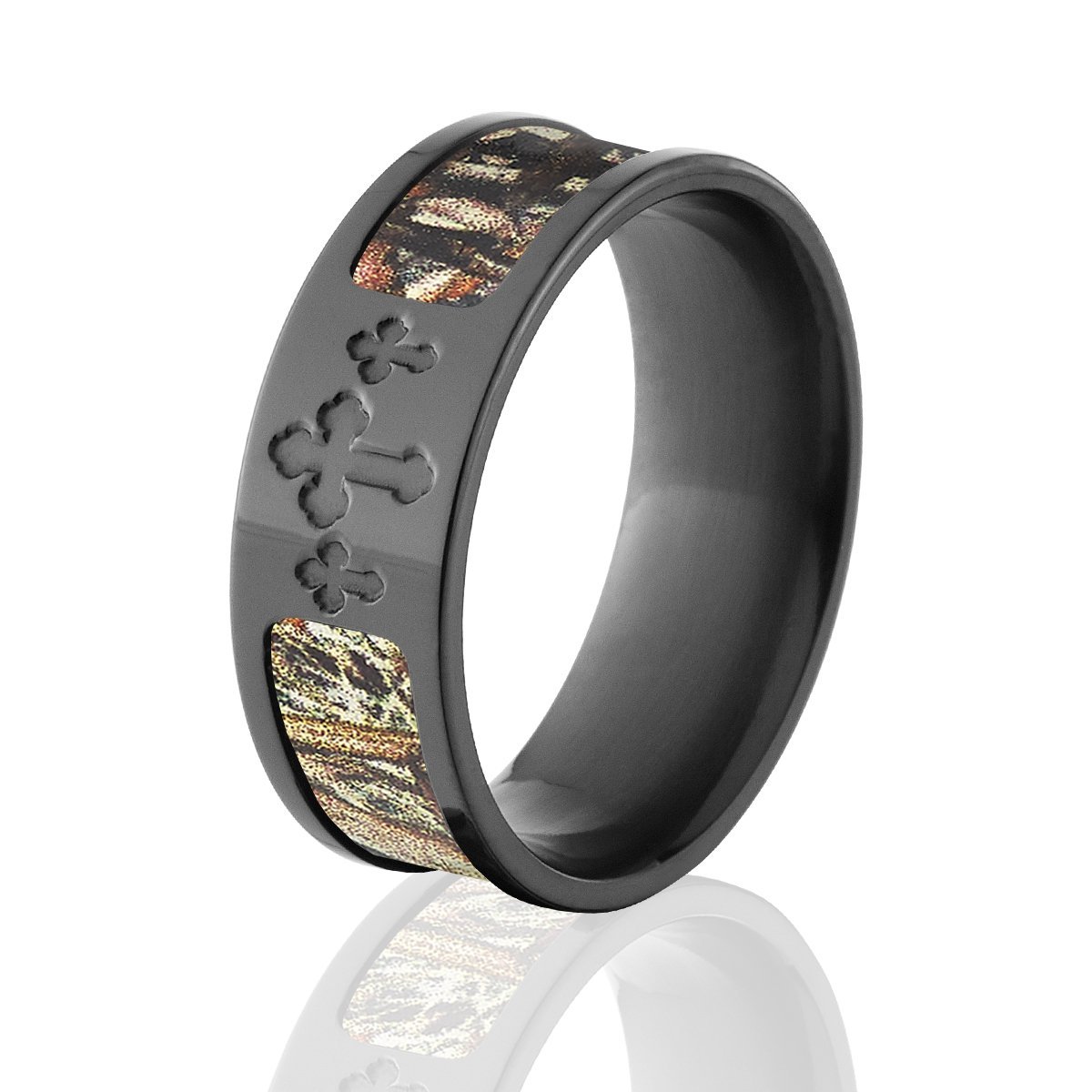 Mossy Oak Black Camo Fish Hook Rings for Men - Durable Stainless Steel Hunting Jewelry - Perfect for Outdoor Adventures, Fishing, and Hunting Gifts