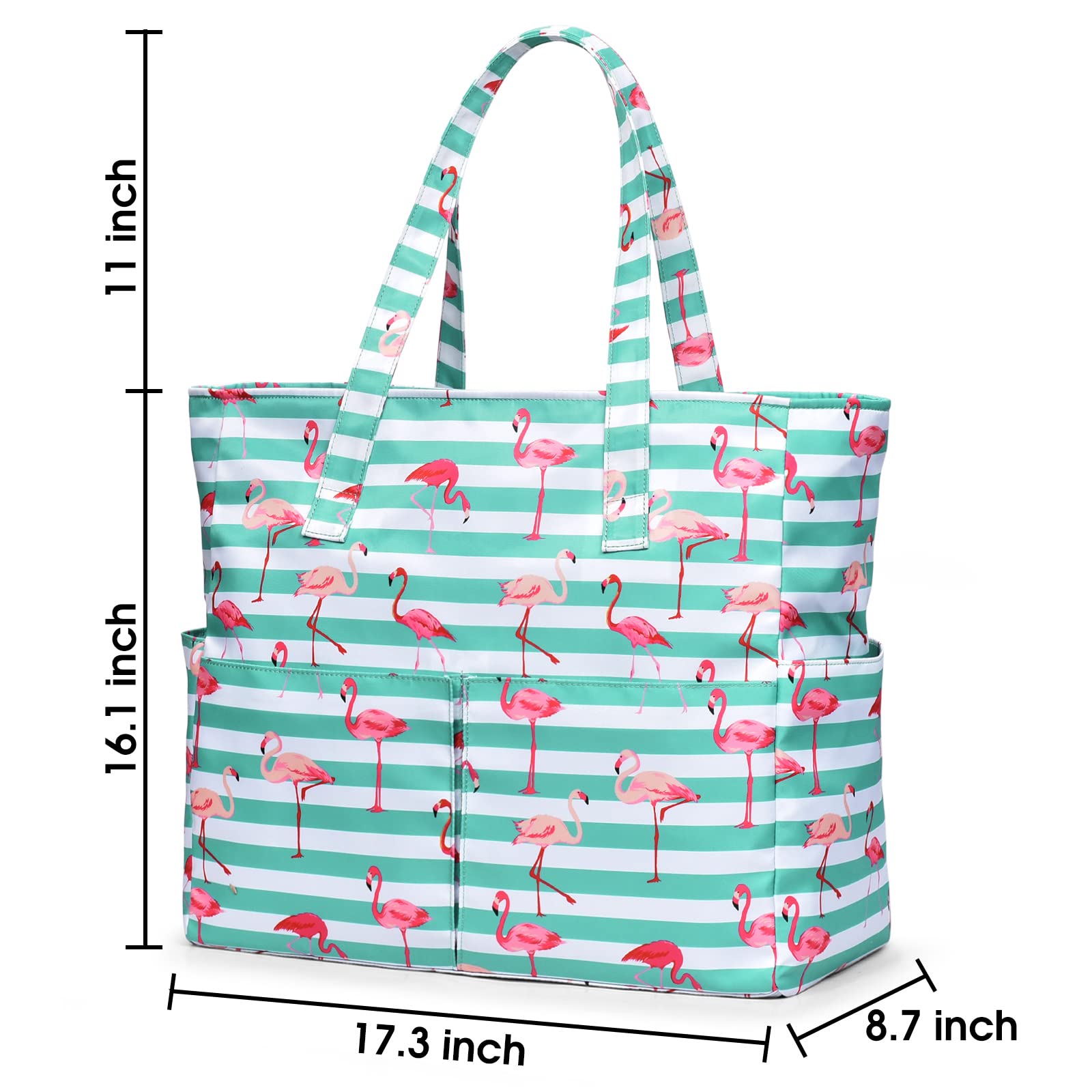 OSCAURT Large Waterproof Beach Tote Bag for Women - Sandproof Swim Pool Bag with Zipper - Perfect for Travel, Vacation & Beach Essentials | Great for Pool Parties, Seaside Trips & Summer Getaways