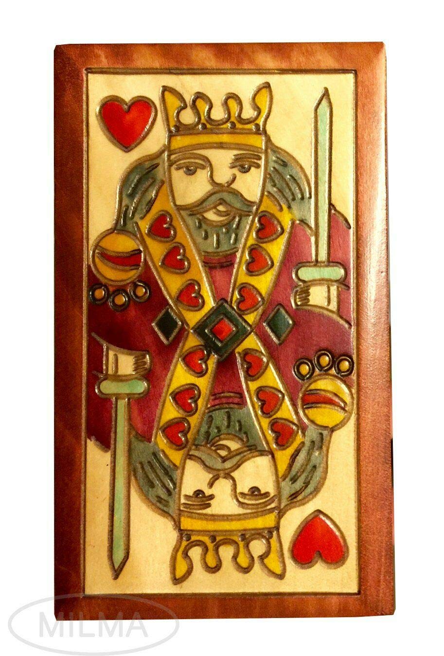 King of Hearts Playing Card Holder Box - Premium Card Storage for Poker, Blackjack & Casino Games - Perfect for Game Nights, Parties & Collectors