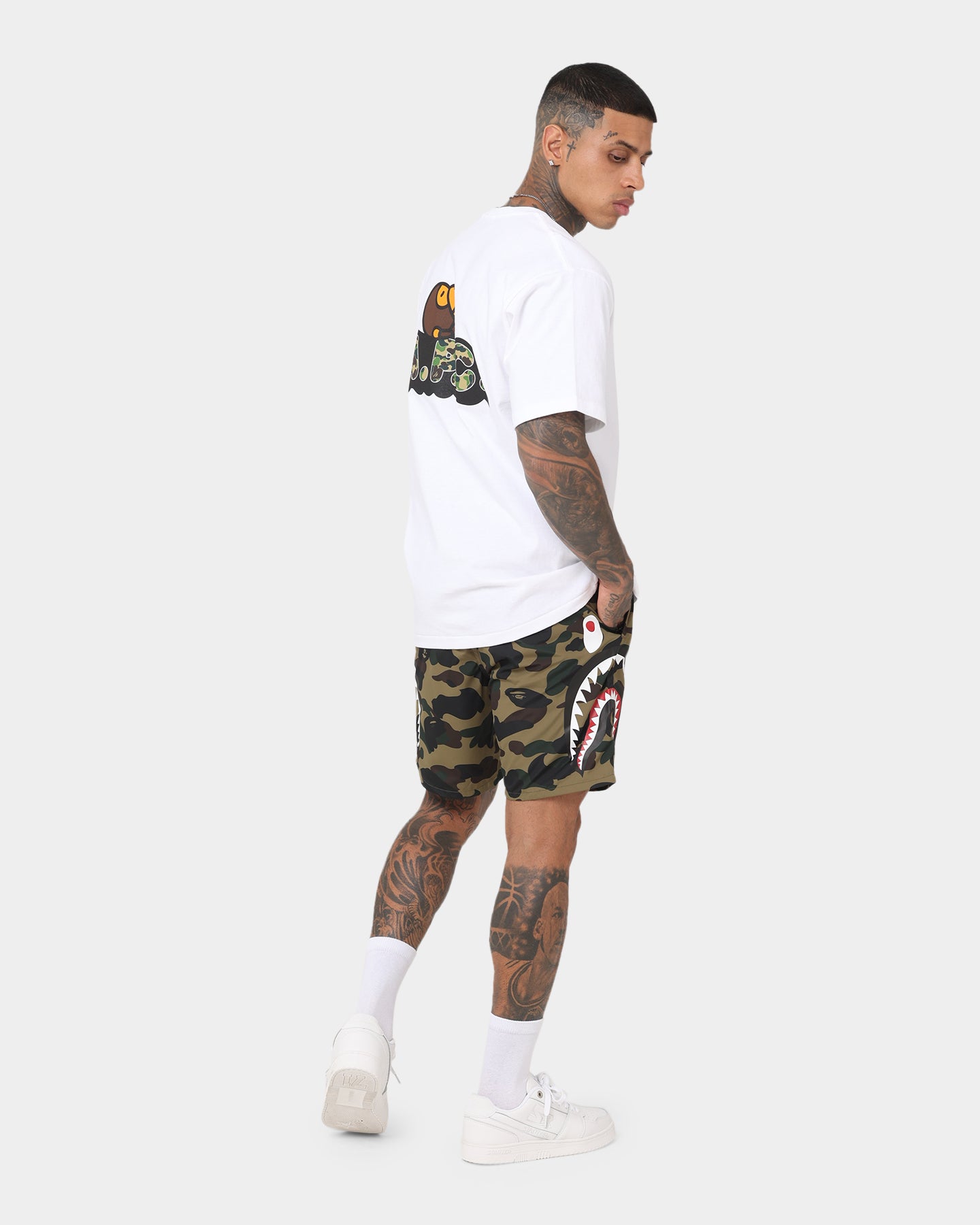 BAPE x A.P.C Milo Wide T-Shirt for Men - White Cotton Streetwear Tee | Perfect for Casual Wear, Street Style & Urban Fashion