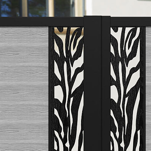 Classic Malawi Straight Top Driveway Gate - Light Grey with Middle Screen | Durable Steel Security Fence for Home & Garden Protection | Perfect for Residential Driveways, Backyards, and Property Boundaries