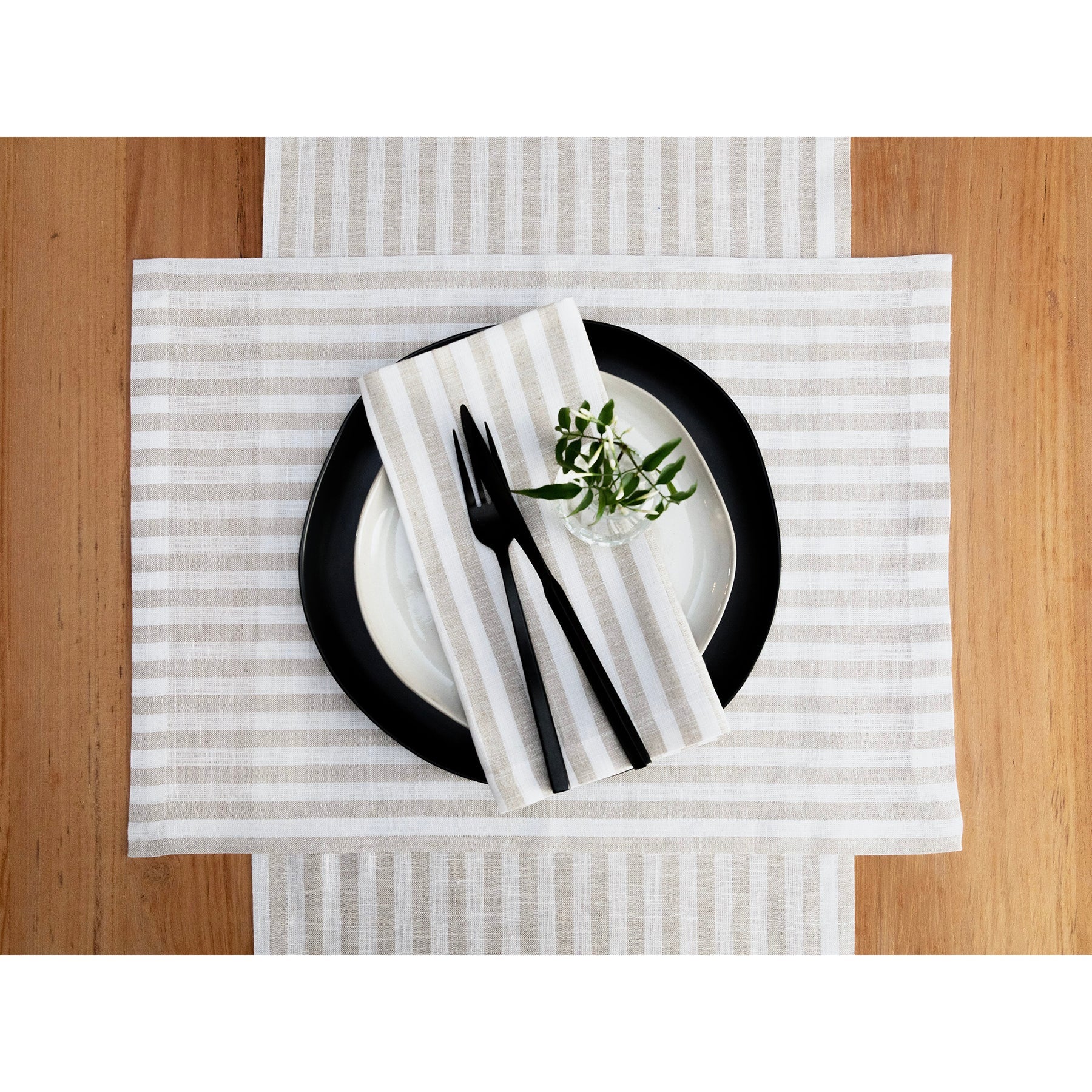 Amalfi Stripe Cotton Napkins Set of 4 - Premium Italian-Inspired Table Linens for Dinner Parties, Weddings & Home Decor