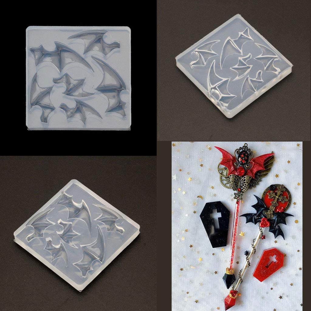 3Pcs Magic Wand Evil Wings Devil Horns Silicone Resin Molds Kit - DIY Hair Clip Making, Jewelry Crafting & Cosplay Accessories (Perfect for Halloween, Gifts & Resin Art Projects)