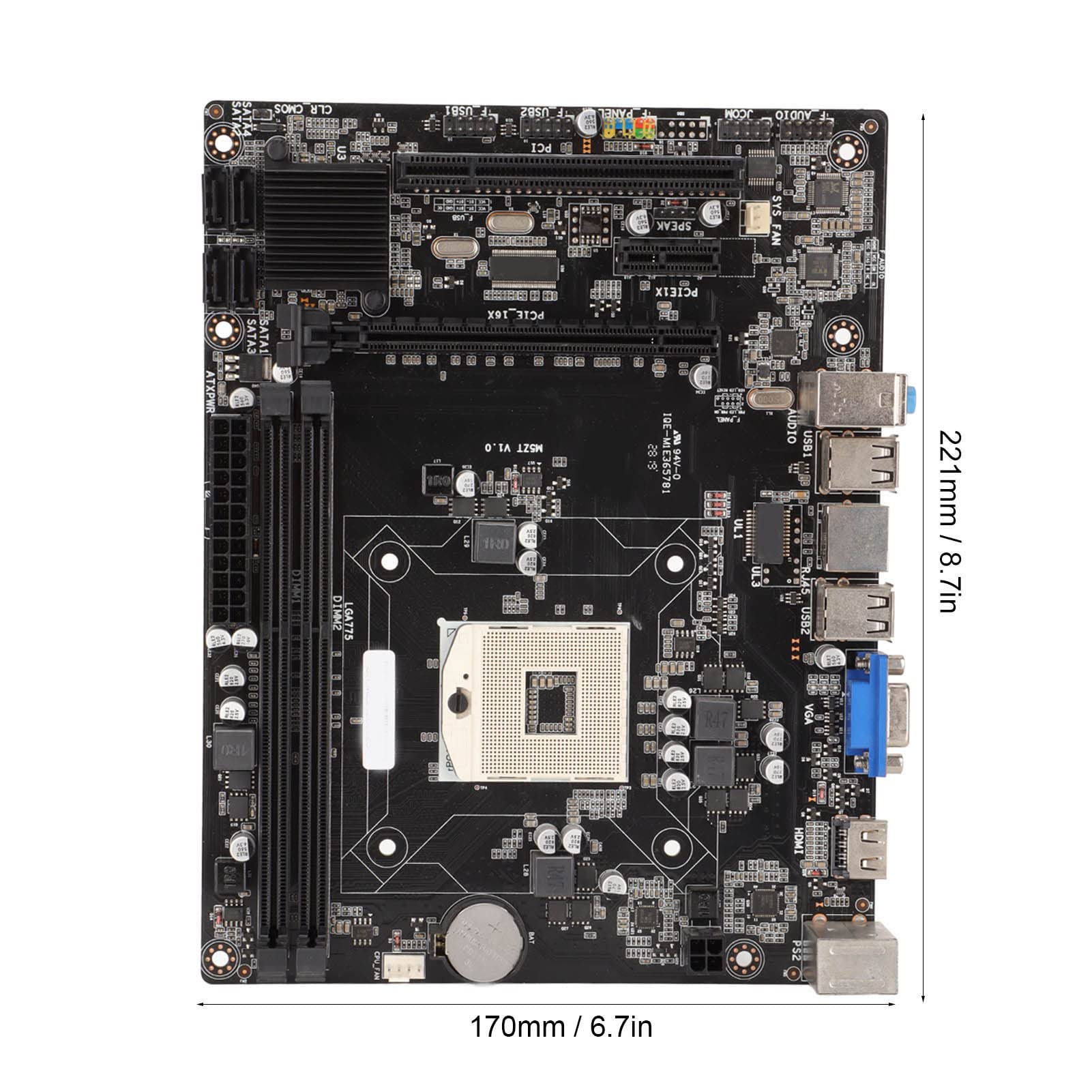 NestNiche 1288 Pin DDR3 Dual Channel Gaming Motherboard - Compatible with Intel Pentium, i3, i5, i7 Processors | VGA & HDMI Support | Ideal for Gaming PCs, Home Theater & Multimedia Workstations