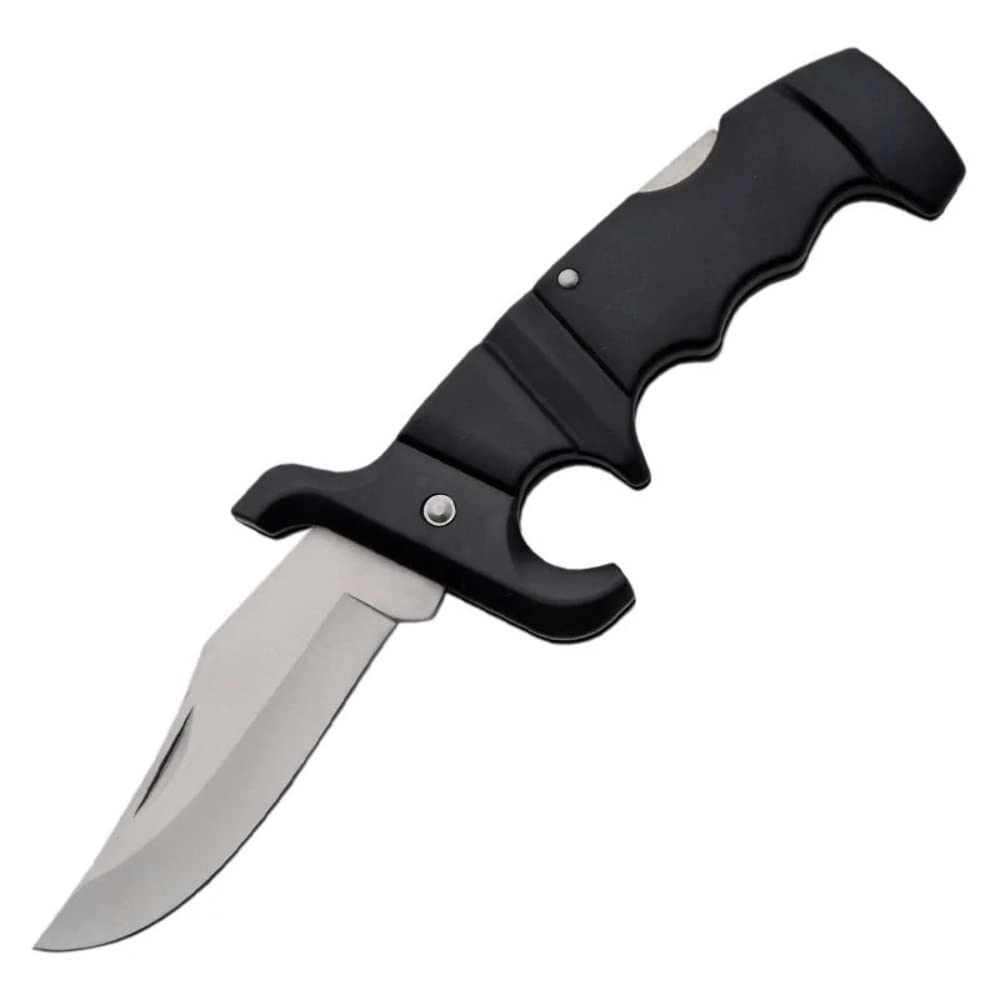 Szco Supplies Black Defender Folding Knife - Tactical Pocket Knife with Locking Blade for Outdoor, Camping, Hiking & Survival Gear