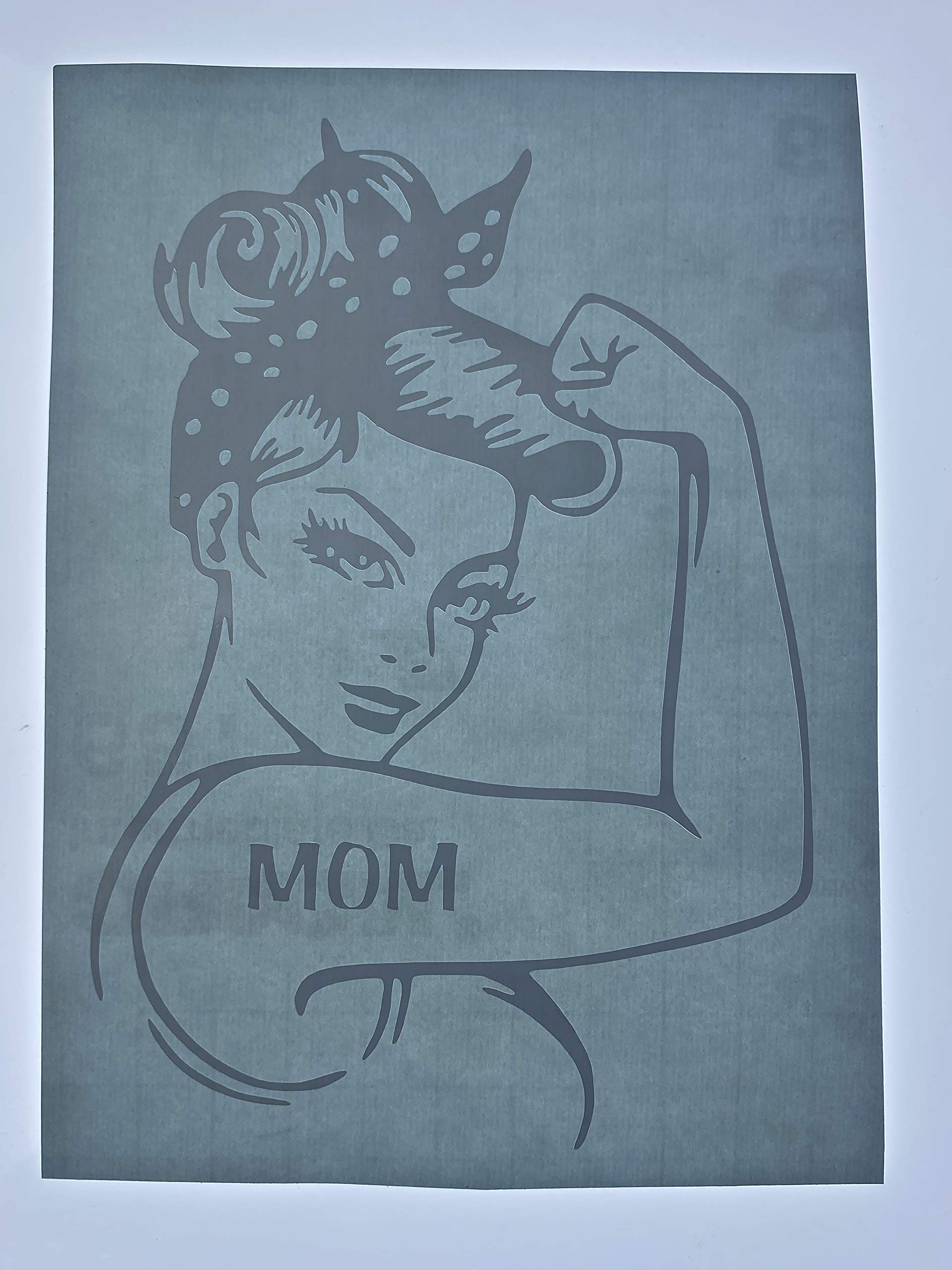 Rosie The Riveter White Vinyl Decal - Patriotic Wall Sticker for Home Office Decor, DIY Crafts & Gift for Mom, Women Empowerment