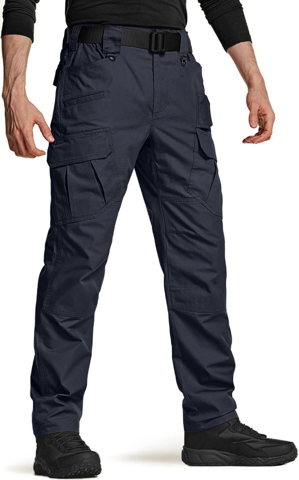 CQR Men's Tactical Pants - Water Resistant Ripstop Cargo Pants for Hiking, Work & Outdoor Activities | Lightweight Durable EDC Pants for Camping, Hunting & Adventure