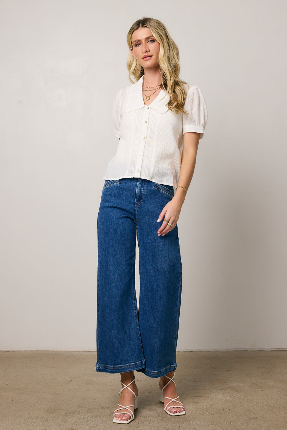 Kinley Sheer Blouse for Women - Lightweight Flowy Chiffon Top with V-Neck & Long Sleeves - Perfect for Office Wear, Date Night & Casual Outfits
