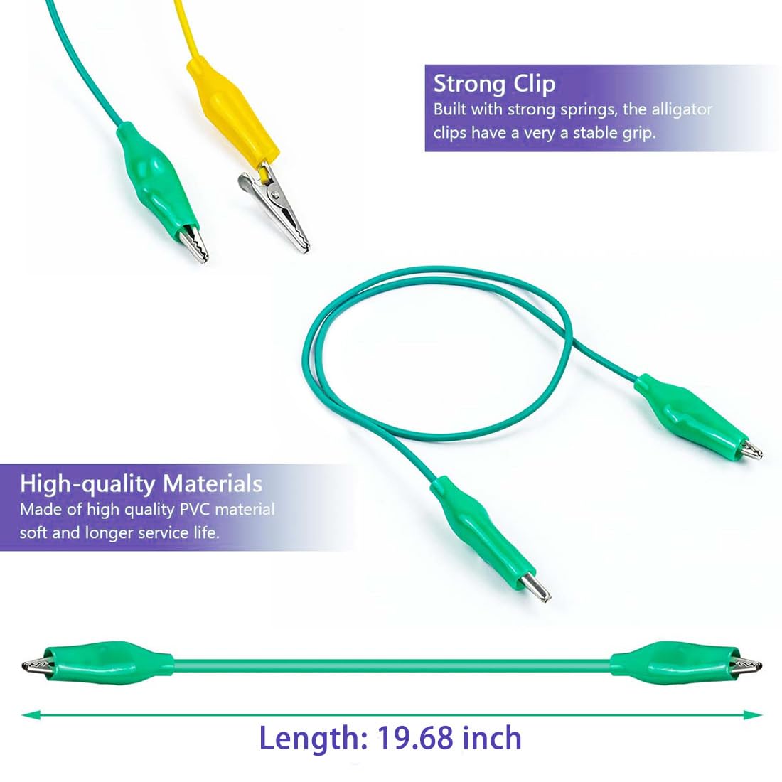 24 PCS Insulated Alligator Clips with Wires - 6 Colors for Crafts & Electrical Testing