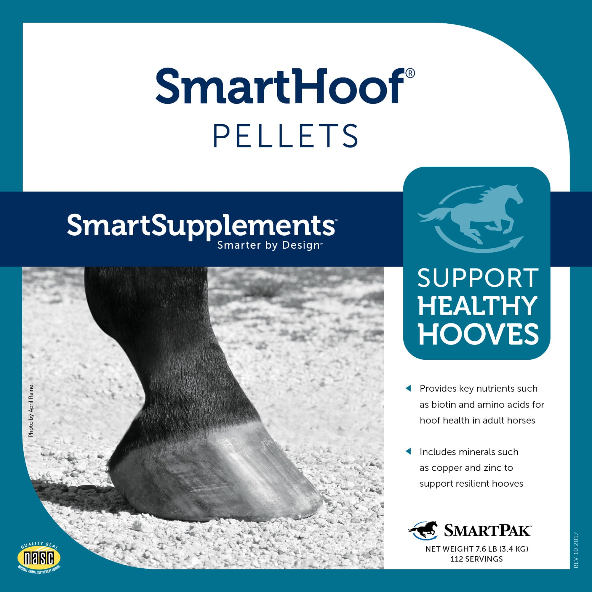 SmartPak SmartHoof Pellets - Premium Horse Hoof Supplement with Biotin, Methionine & Essential Minerals (7.6 lb) | Supports Joint Health & Strong Hooves | Contains Lysine, Copper, Zinc | Ideal for Daily Equine Care & Hoof Growth
