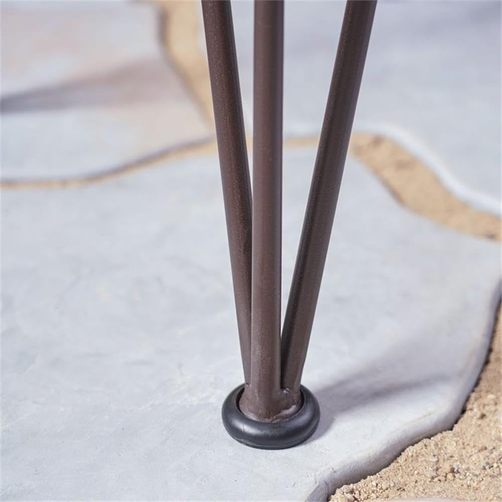 Noble House Zion Iron and Acacia Wood Outdoor Side Table - Natural Finish Patio End Table for Garden, Poolside & Deck Decor