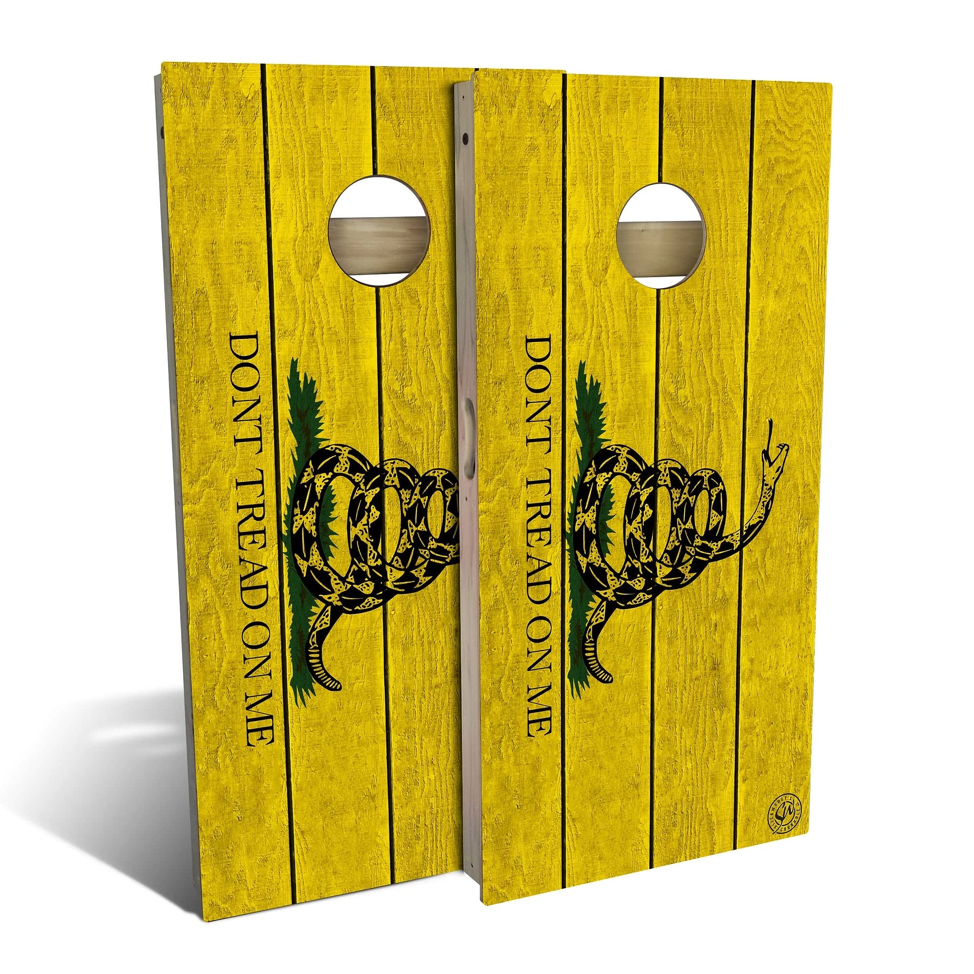 Don't Tread on Me Cornhole Game Set - 2 Regulation Boards & 8 Bean Bags - Customizable Options - Perfect for Backyard Parties, Tailgating, and Outdoor Events