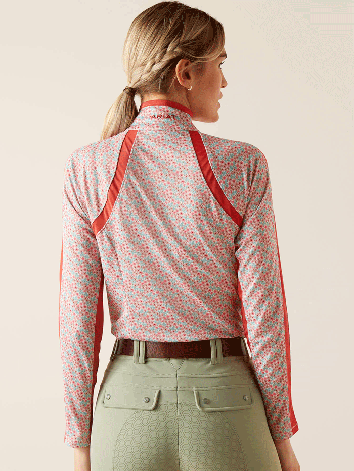 Ariat Women's Sunstopper 3.0 Baselayer Top - UPF 50+ Sun Protection, Moisture-Wicking, Breathable Shirt for Outdoor Activities, Hiking, and Horseback Riding in Petals Coral