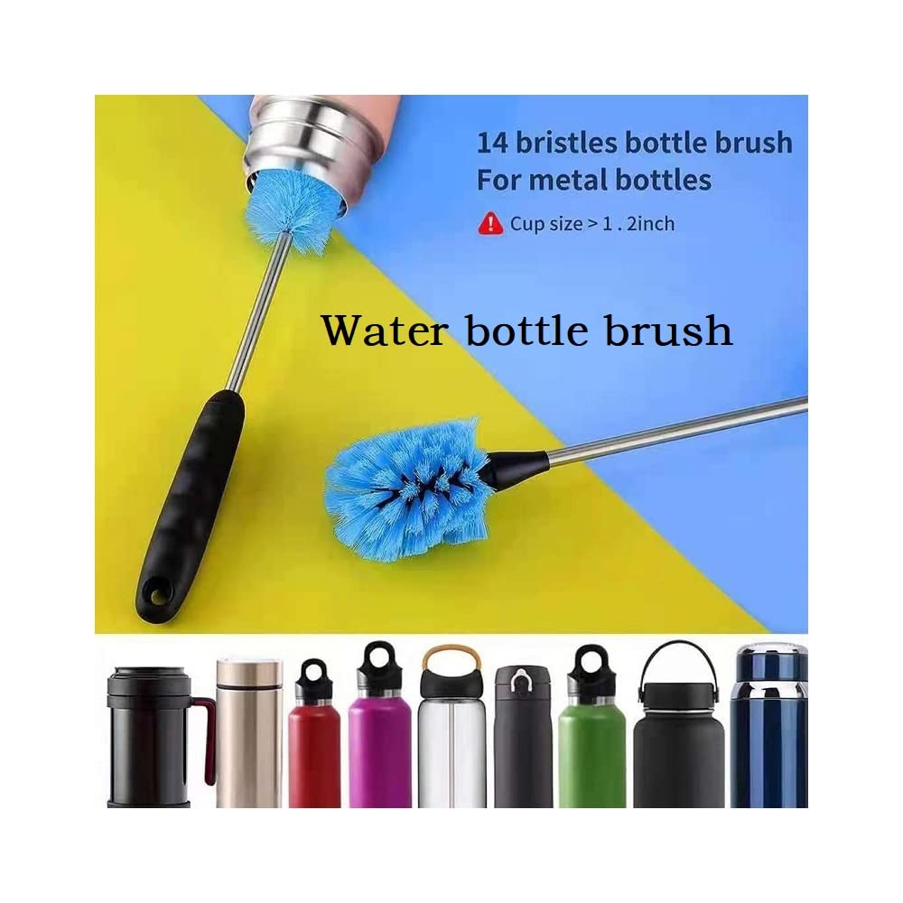 Premium Bottle Brush Cleaning Kit - 4PCS Multi-Purpose Brushes for Water Bottles, Baby Bottles, Straws, Coffee Pots, Kettles & More | Perfect for Home, Office, Travel & Camping Use