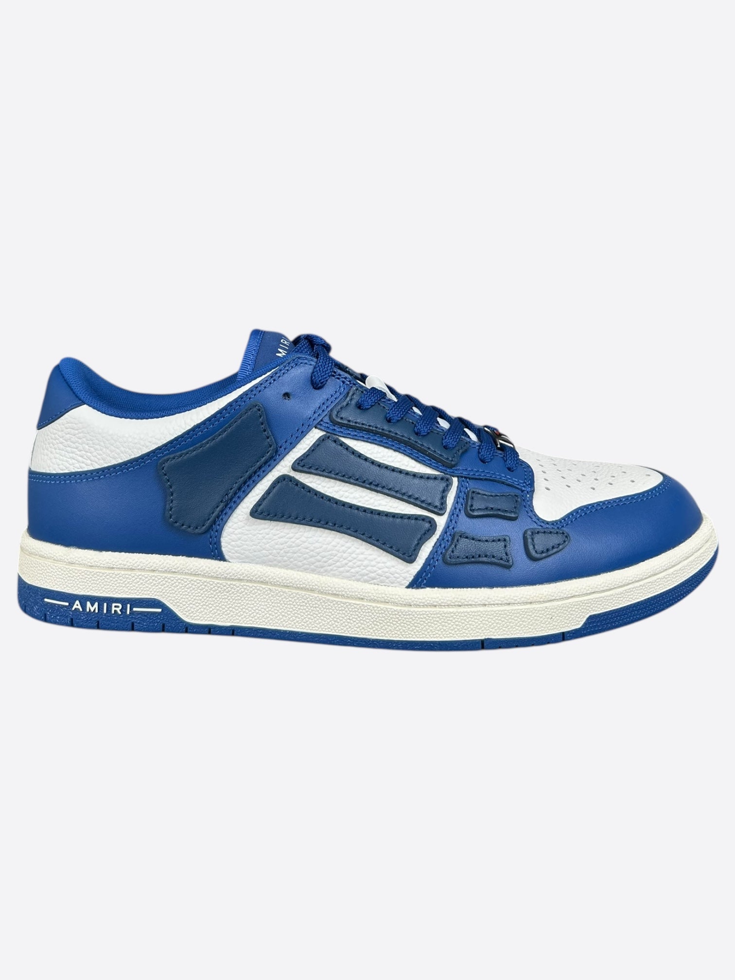 Amiri Blue & White Skeleton Low Top Sneakers for Men - Stylish Casual Streetwear Shoes for Everyday Wear & Outfits