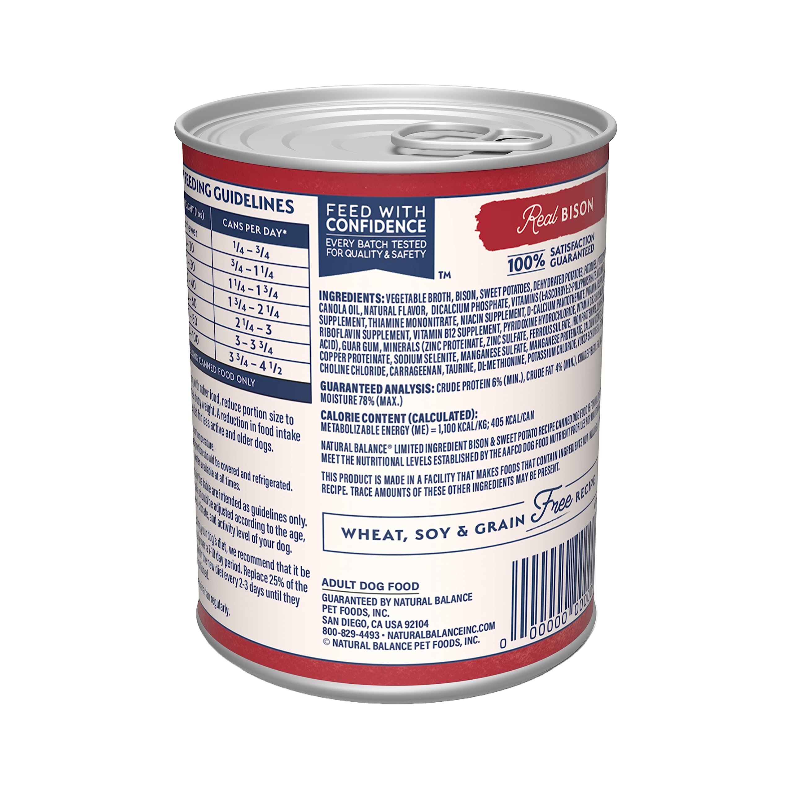 Natural Balance Limited Ingredient Grain-Free Wet Canned Dog Food - Bison & Sweet Potato Recipe for Adult Dogs, 13oz (12 Pack) | Hypoallergenic, Digestive Support | Perfect for Sensitive Stomachs & Allergies