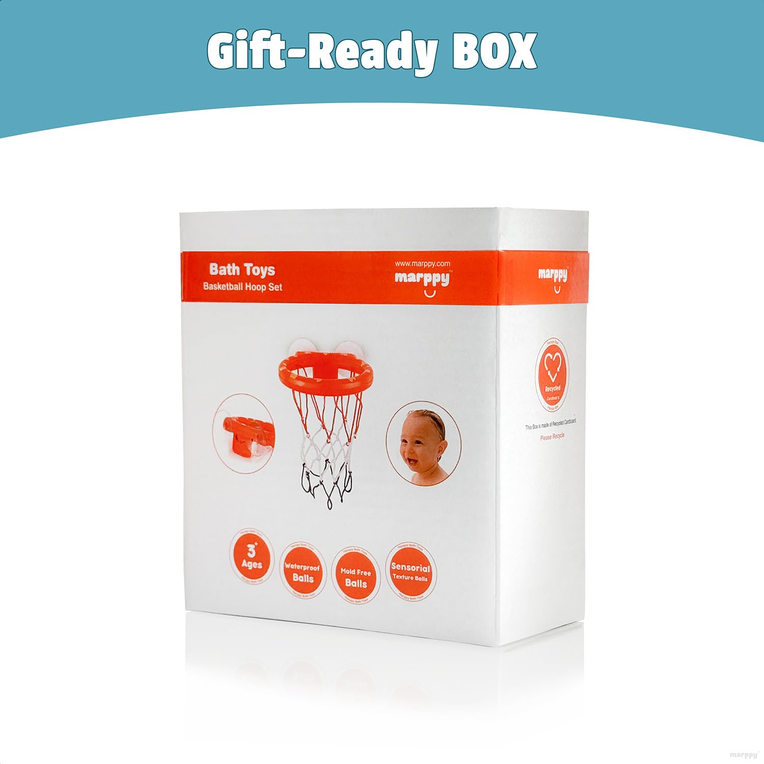 **Bathtub Basketball Hoop for Toddlers & Kids - 4 Soft Balls, Mold-Free & Strong Suction Cup - Fun Bath Shooting Game Toy for Boys & Girls - Perfect for Bathtime Play & Indoor Activity**