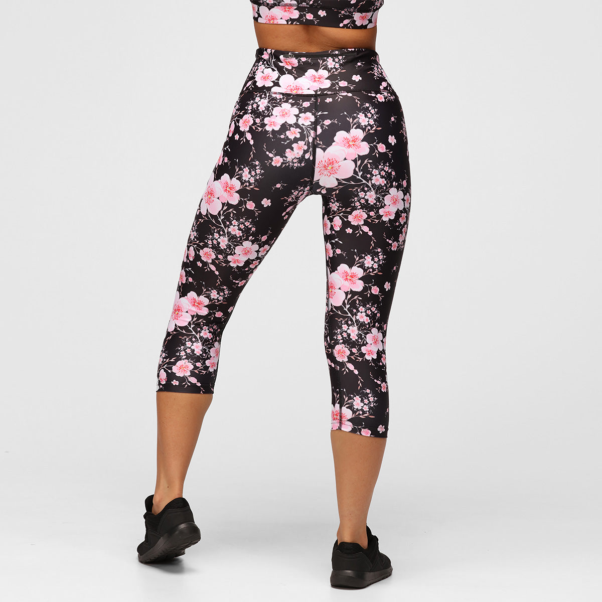 Blossom Noir Capri Pants for Women - High Waisted Floral Print Palazzo Pants - Perfect for Summer, Vacations & Beach Outfits