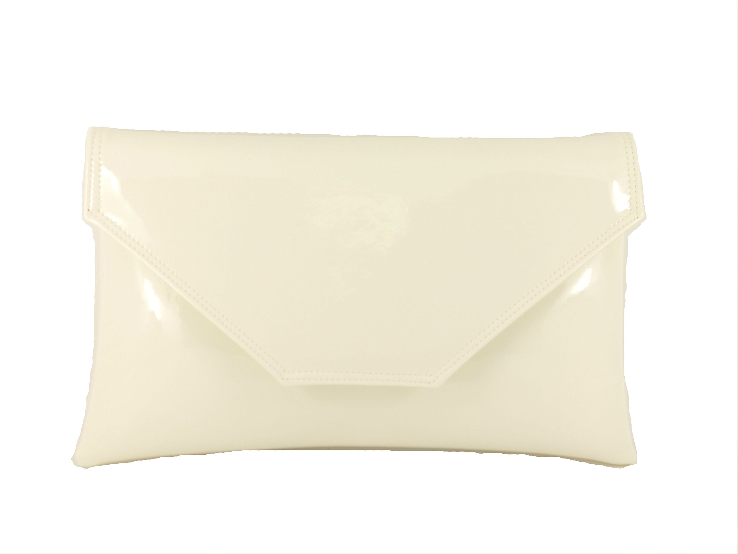 LONI Women's Stylish Large Envelope Patent Leather Clutch Shoulder Bag for Wedding, Party, Prom - Elegant Evening Purse for Formal Events & Special Occasions
