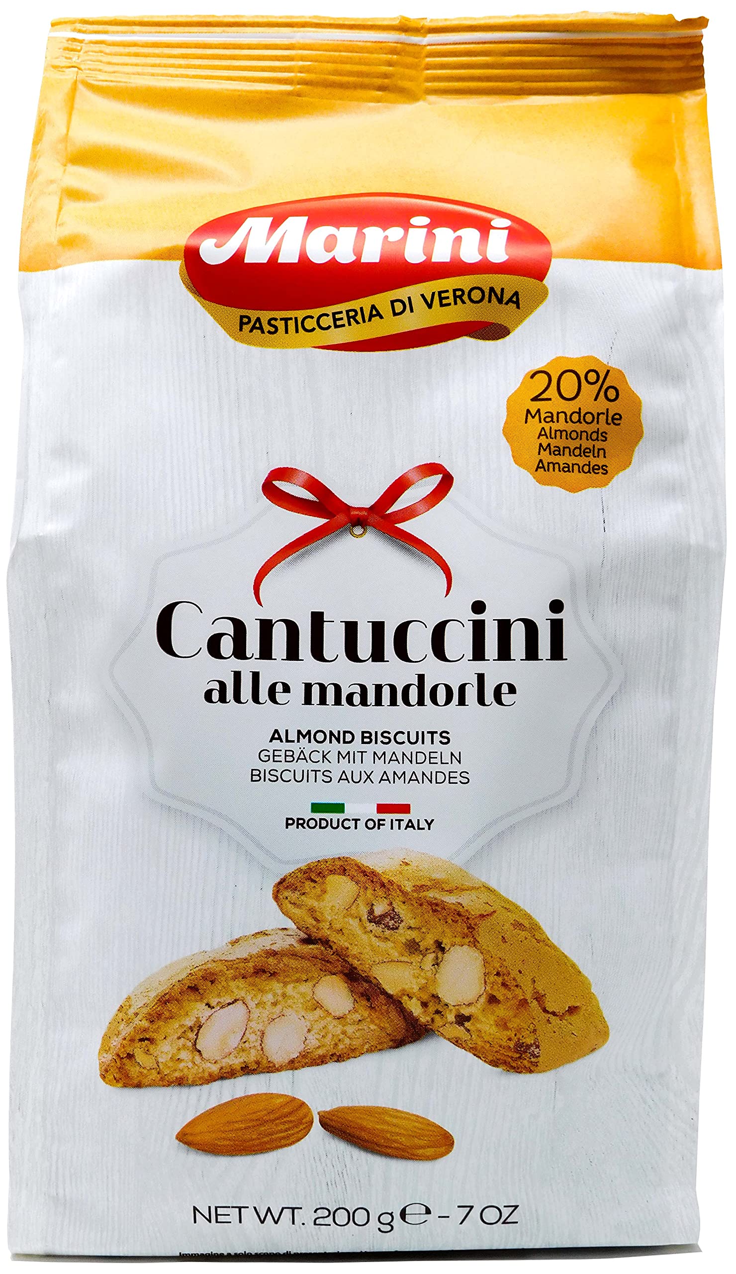 Authentic Italian Almond Biscotti Cantuccini Cookies - Traditional Italian Recipe, 7 oz | Perfect for Holiday Gifts, Christmas, Thanksgiving, Birthday, Mother's Day & Father's Day | Gourmet Italian Cookies for Coffee Pairing, Afternoon Tea & Gift Baskets
