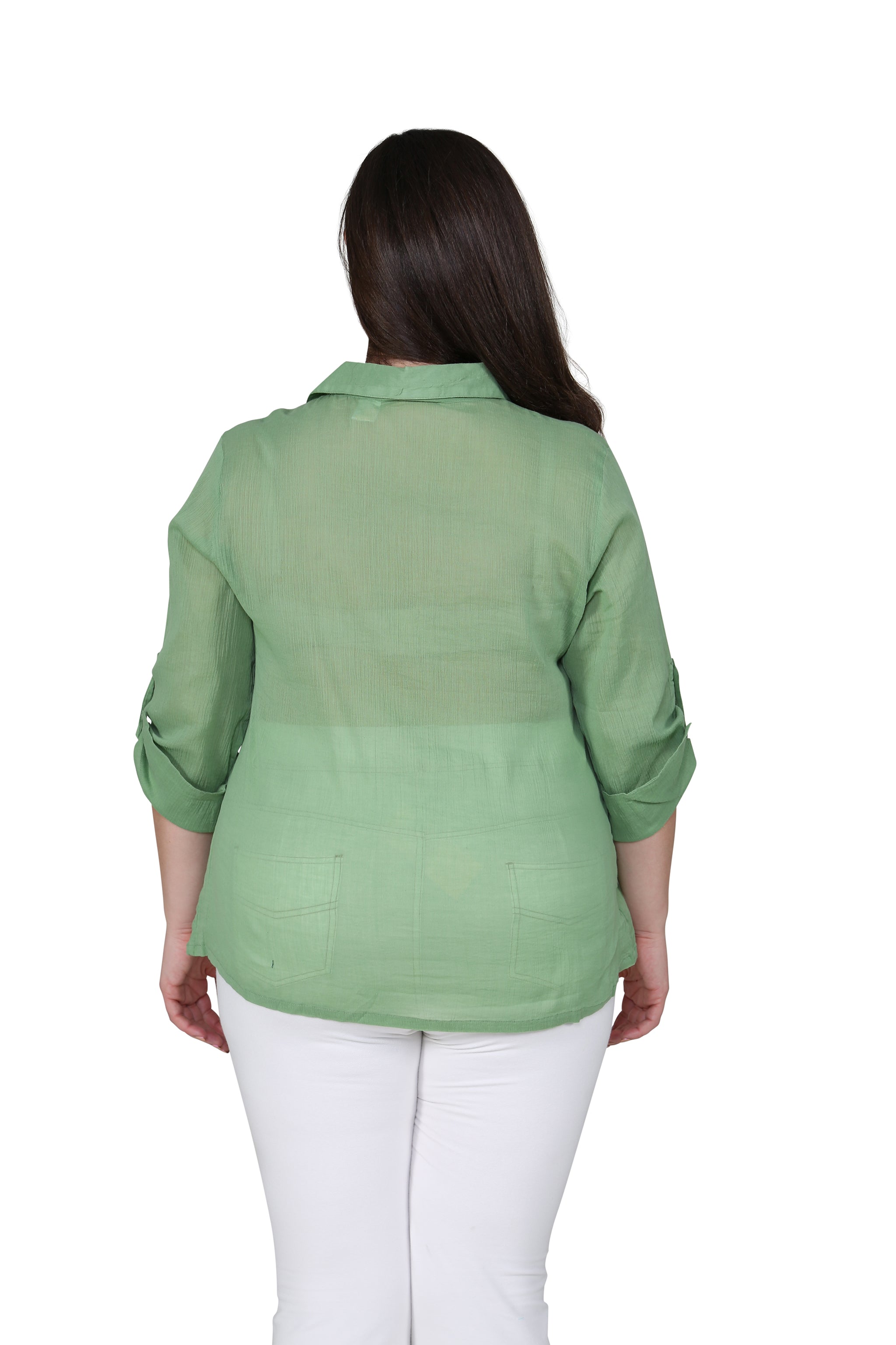 Plus Size Cotton Gauze Camp Shirt for Women - Breathable & Comfortable Summer Casual Wear - Perfect for Beach, Vacation, and Outdoor Activities