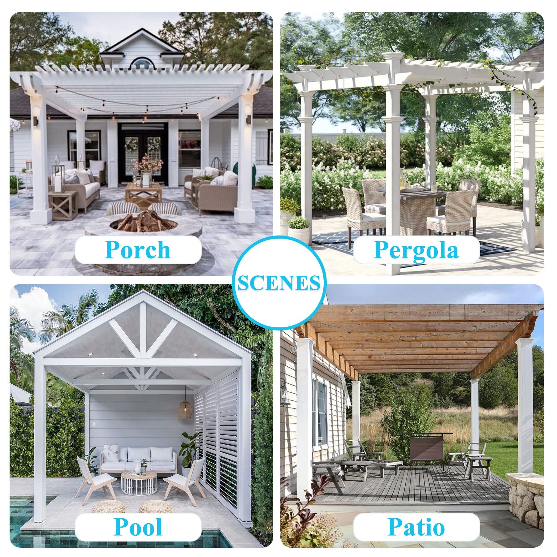 Frelement Extra Wide Outdoor Curtains - Windproof & Privacy Protection - Rustproof Grommet Drapes for Gazebo, Pergola, Patio (Navy, 120