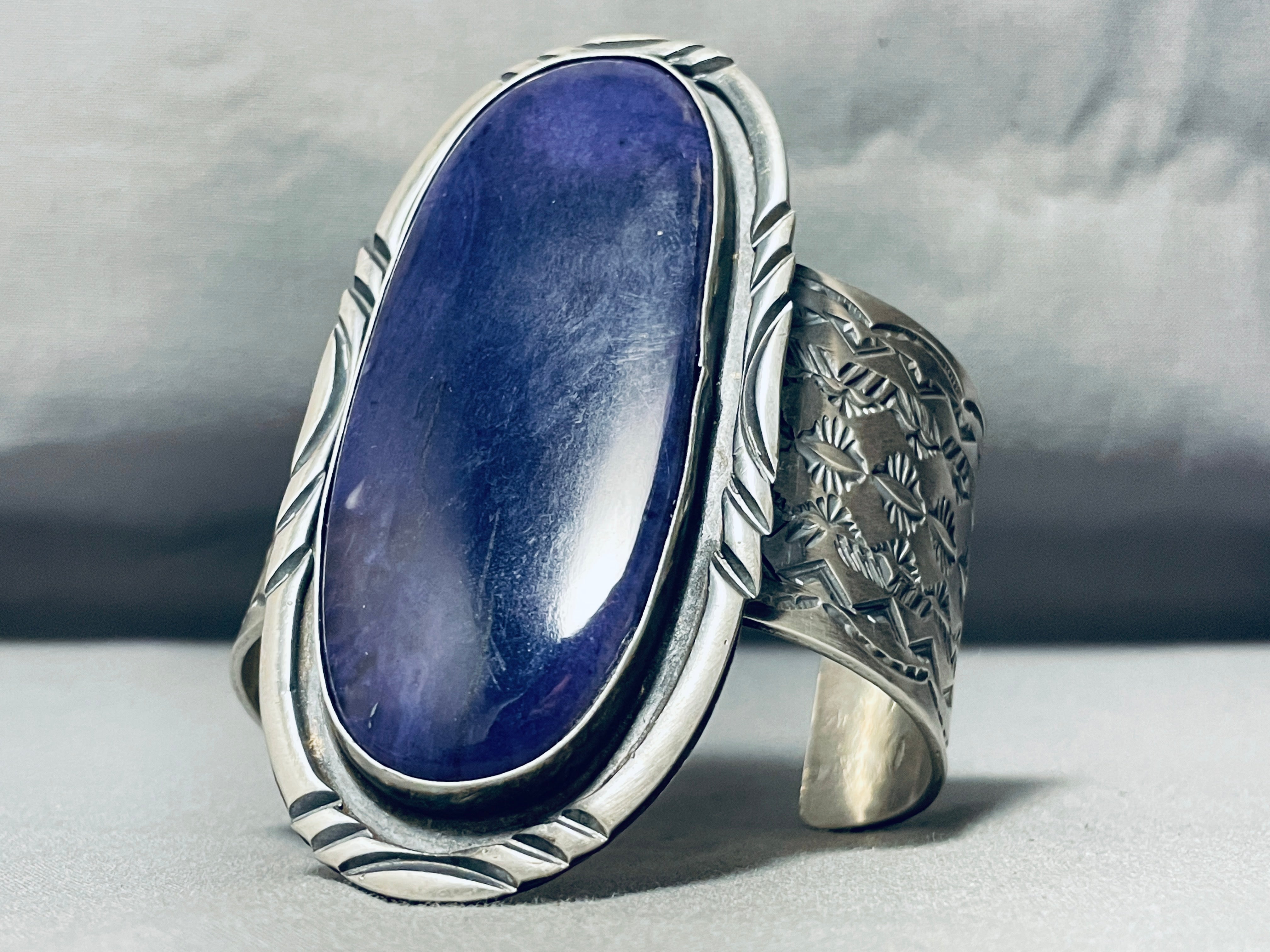 175 Gram One Of Best Vintage Native American Navajo Lapis Sterling Silver Bracelet