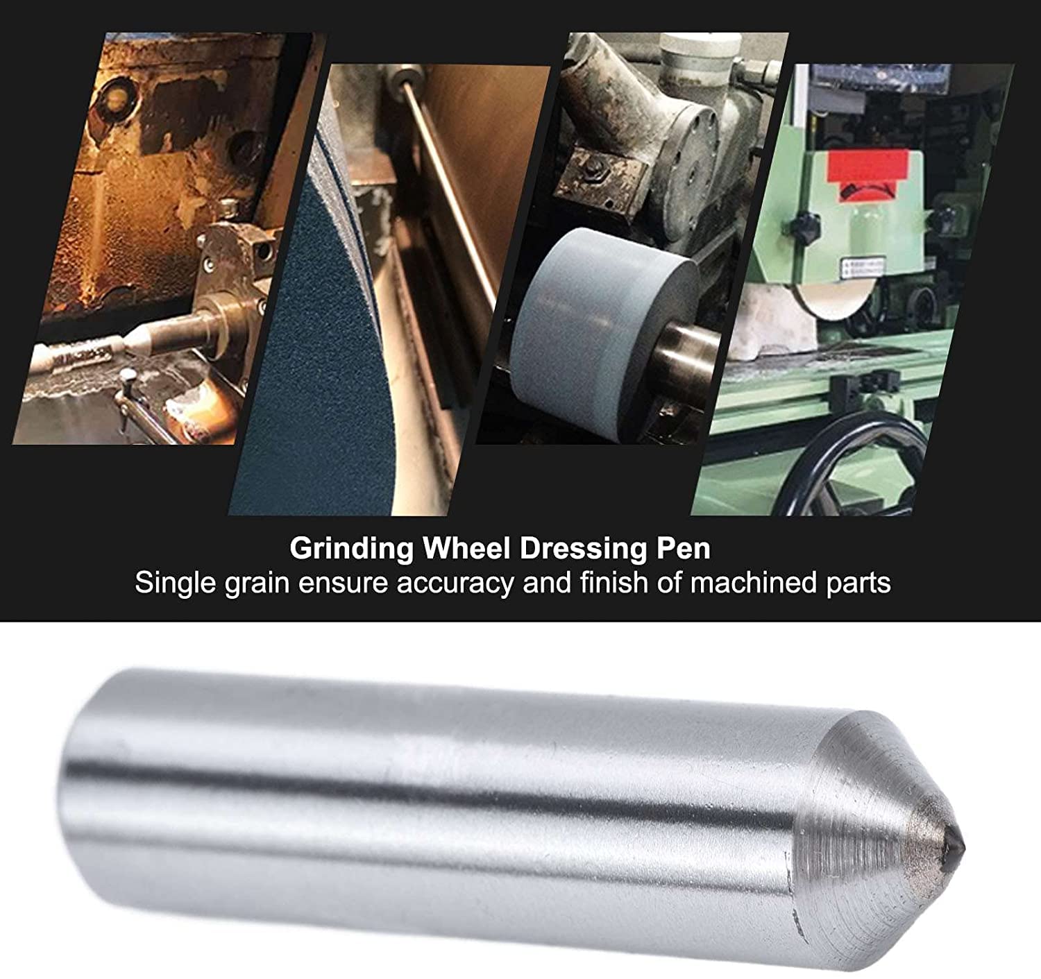 Diamond Grinding Wheel Dresser - 10mm x 45mm Dressing Pen Tool for Correction, Truing & Deburring - Silver Tone (1 Pc) - Perfect for Metalworking, Woodworking & DIY Projects