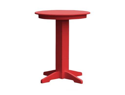 A & L Furniture Round Bar Table with Free 2 Umbrella Holes - Perfect for Patio, Deck, Poolside & Outdoor Dining