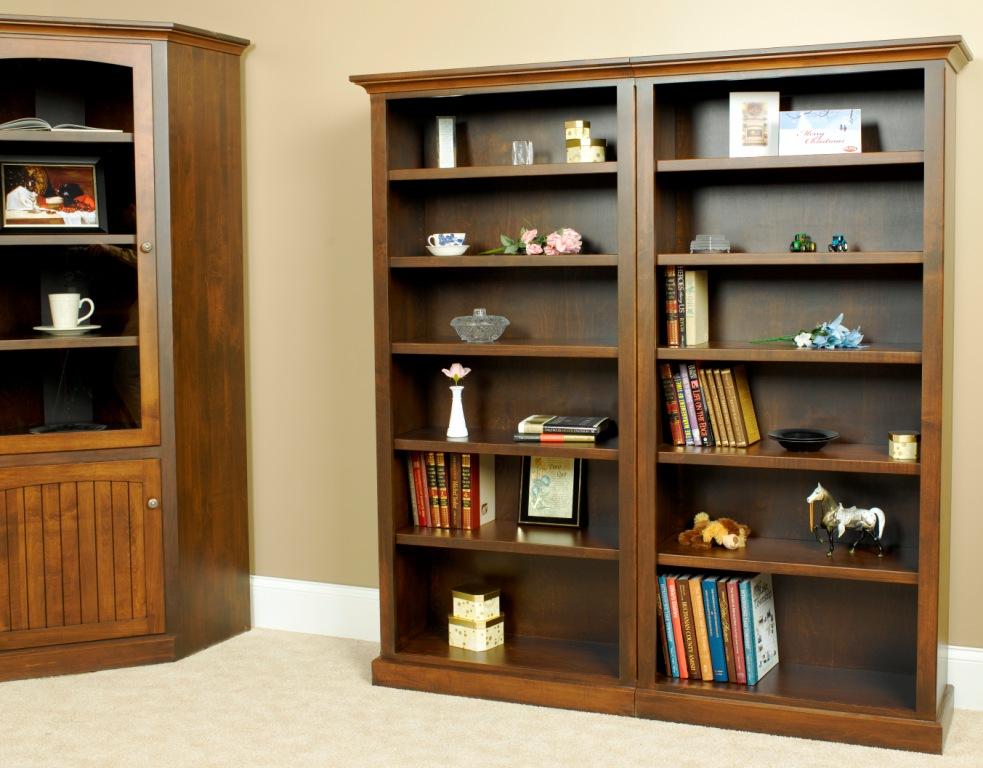 Amish Open Bookcase 18 Inch Wide - Solid Wood Bookshelf for Living Room, Bedroom & Office Storage