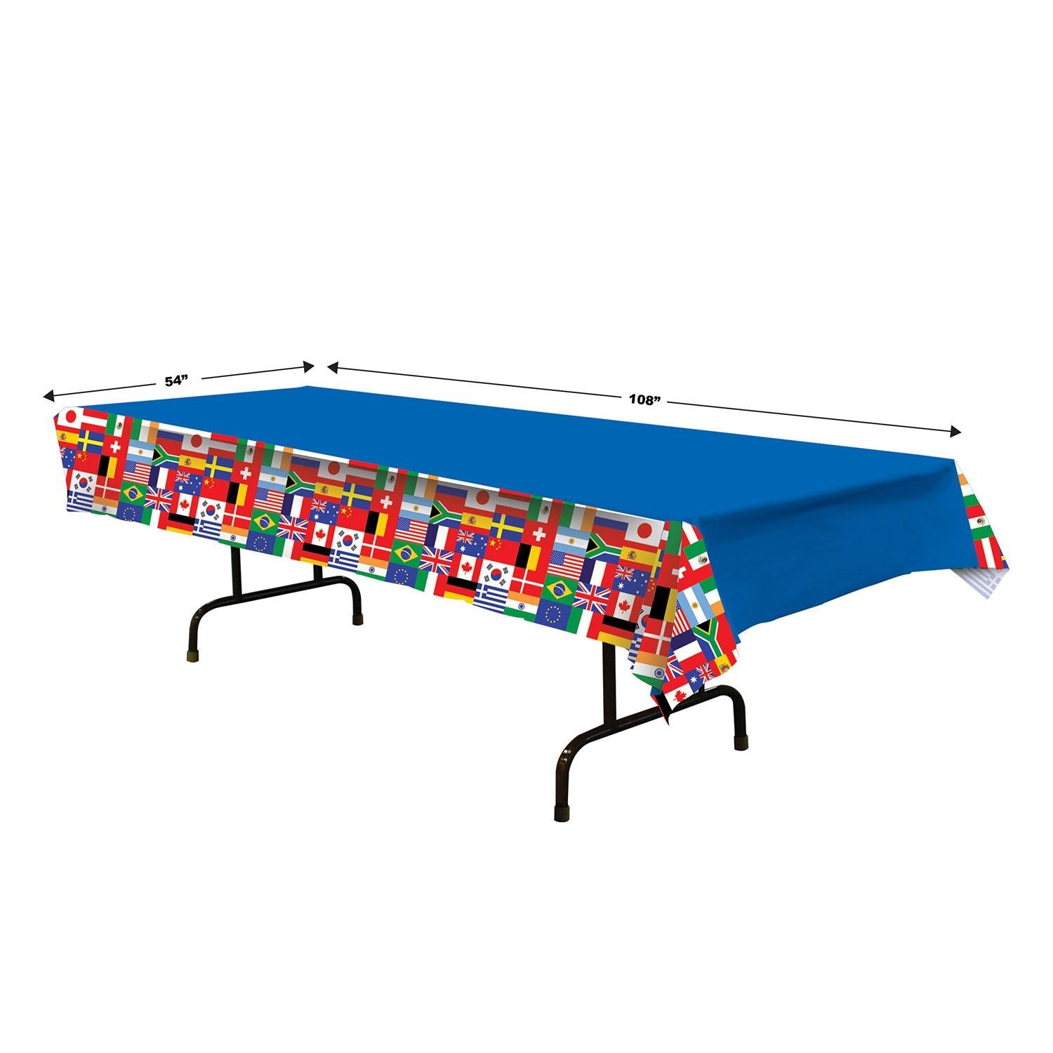 12 Pack Beistle International Flag Party Table Cover - Patriotic Decor for 4th of July, Independence Day & National Celebrations - Perfect for Outdoor BBQs, Picnics & Festive Gatherings