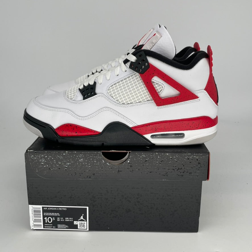 AIR JORDAN 4 Retro Red Cement Men's/Women's Basketball Shoes Size 10.5 (12W) - DH6927-161 | Authentic Sneakers for Streetwear & Sports Performance