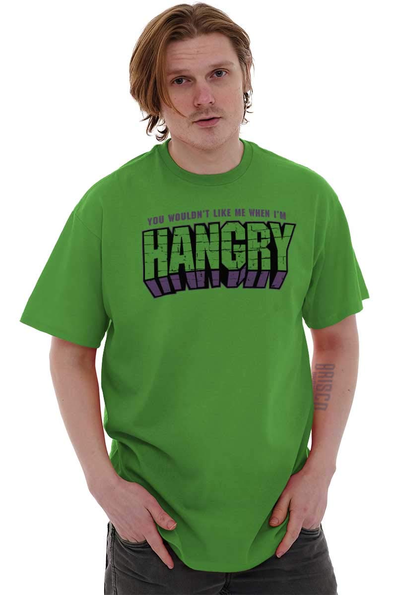Brisco Brands Funny Hangry Angry Food Smash Graphic T-Shirt for Men & Women - Perfect Gym Workout & Casual Wear Tee