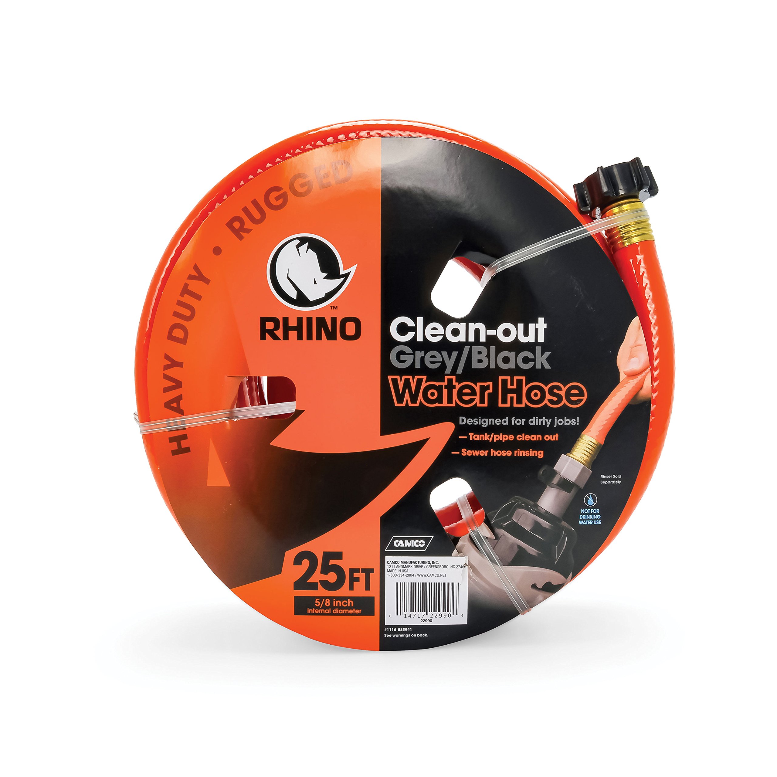 Camco EvoFlex 35-Foot Drinking Water Hose & Rhino 25-Foot RV Black Water Hose Bundle - Premium RV Water System for Camping, Outdoor Adventures & RV Maintenance