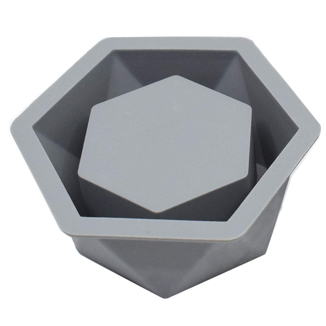 LIBRAGOLD Silicone Flower Planter Mold for Concrete - DIY Hexagon Succulent Pot & Candle Holder - Perfect for Home Decor, Garden Crafts, and Unique Gift Making