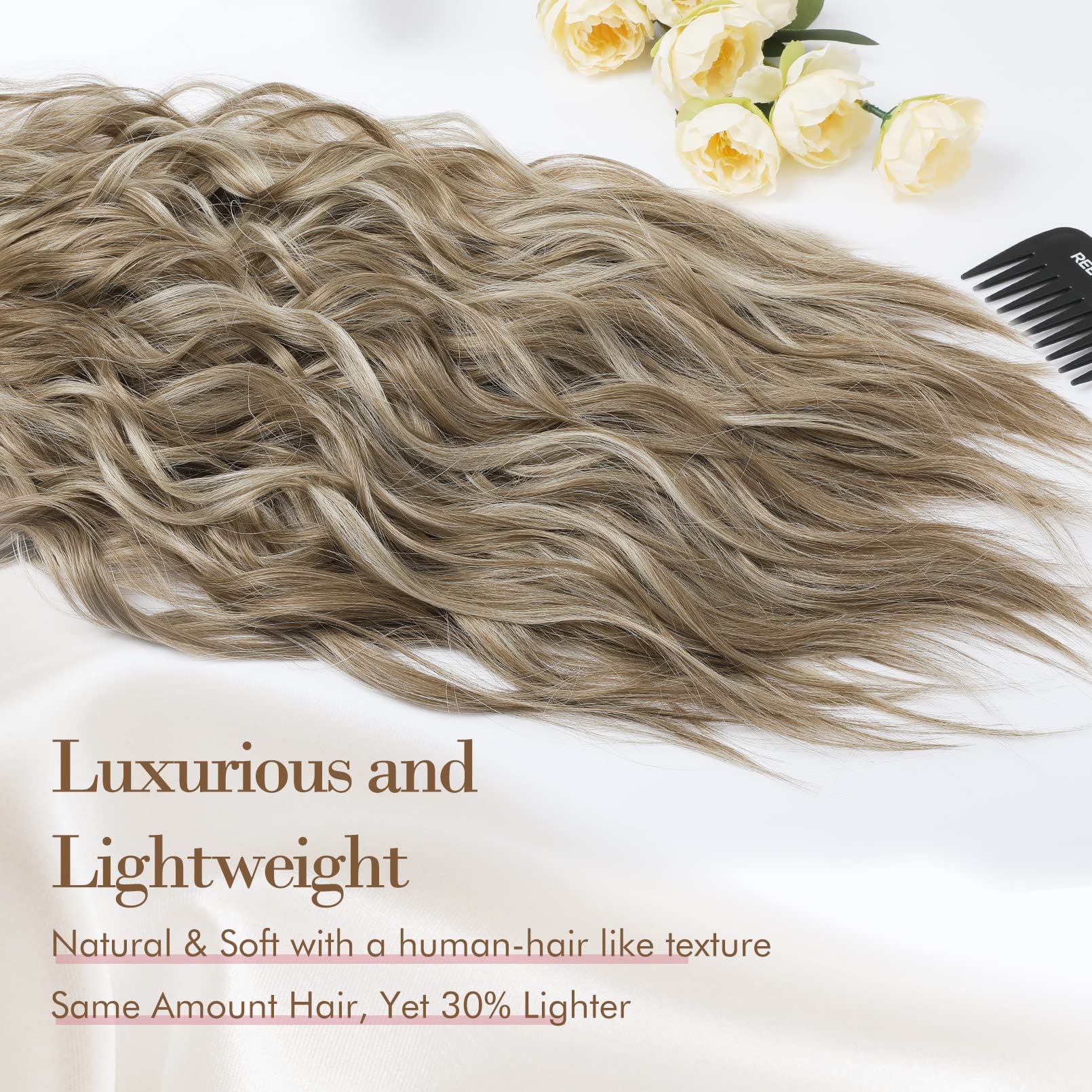 4PCS Clip-in Synthetic Hair Extensions - Long & Thick Hair Extensions for Women - Perfect for Parties, Weddings & Everyday Styling