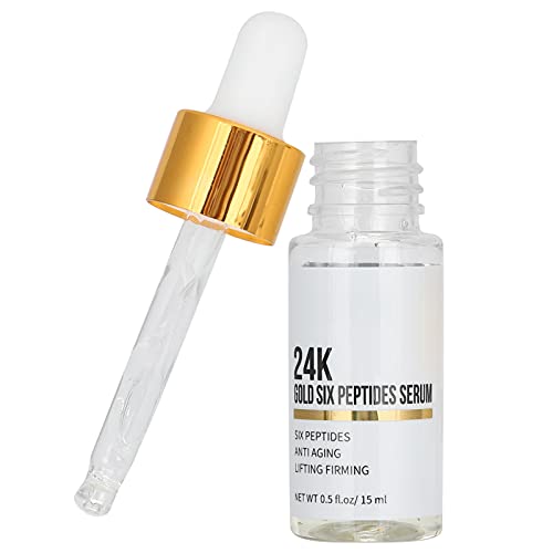 24K Gold Hexapeptide Serum 15ml - Anti-Aging Facial Serum with Deep Hydration & Skin Repair | Moisturizing Face Serum for Dry Skin, Wrinkles & Fine Lines | Day & Night Skincare Routine