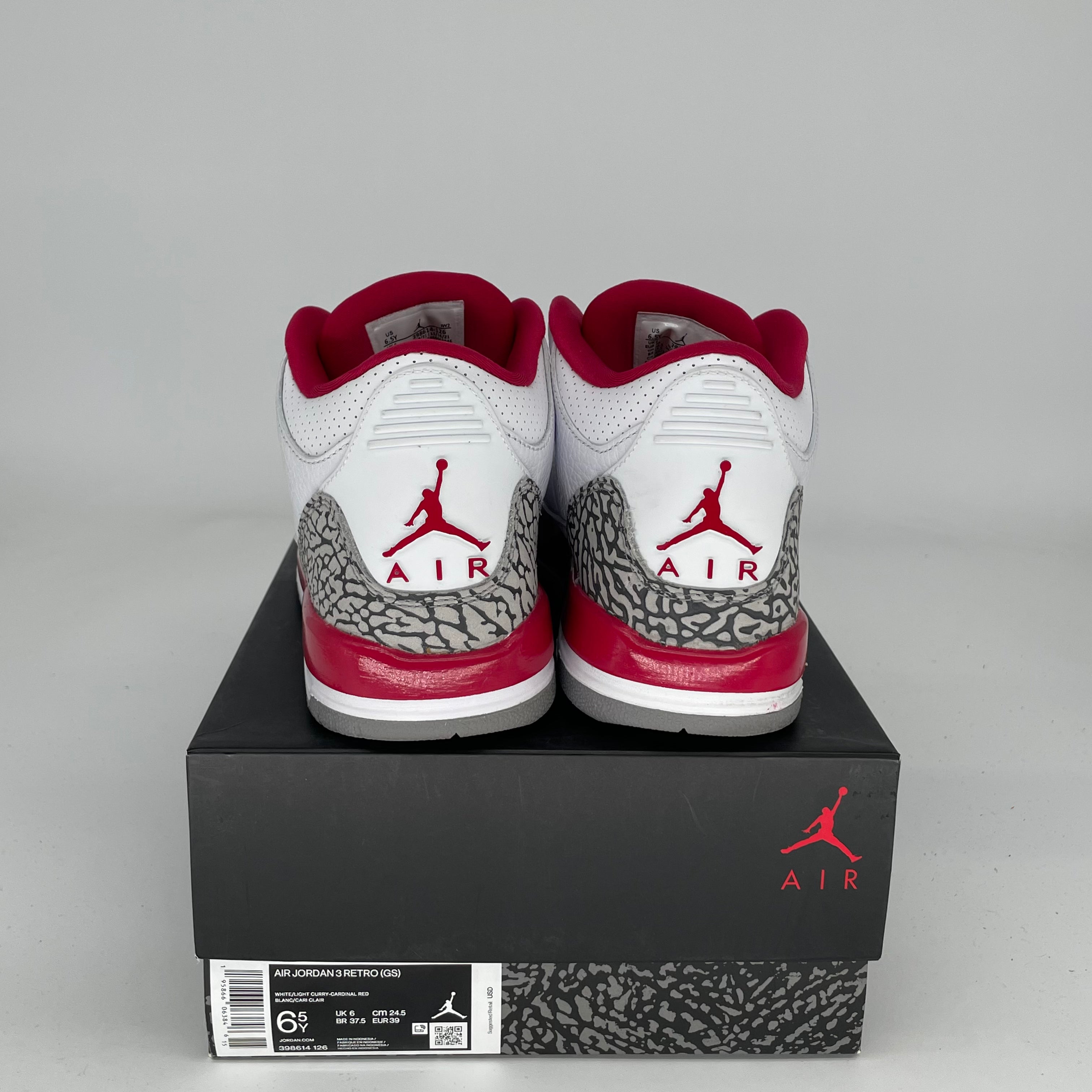 AIR JORDAN 3 CARDINAL Men's Basketball Shoes Size 6.5Y (398614-126) - Retro Sneakers for Running, Gym & Casual Wear