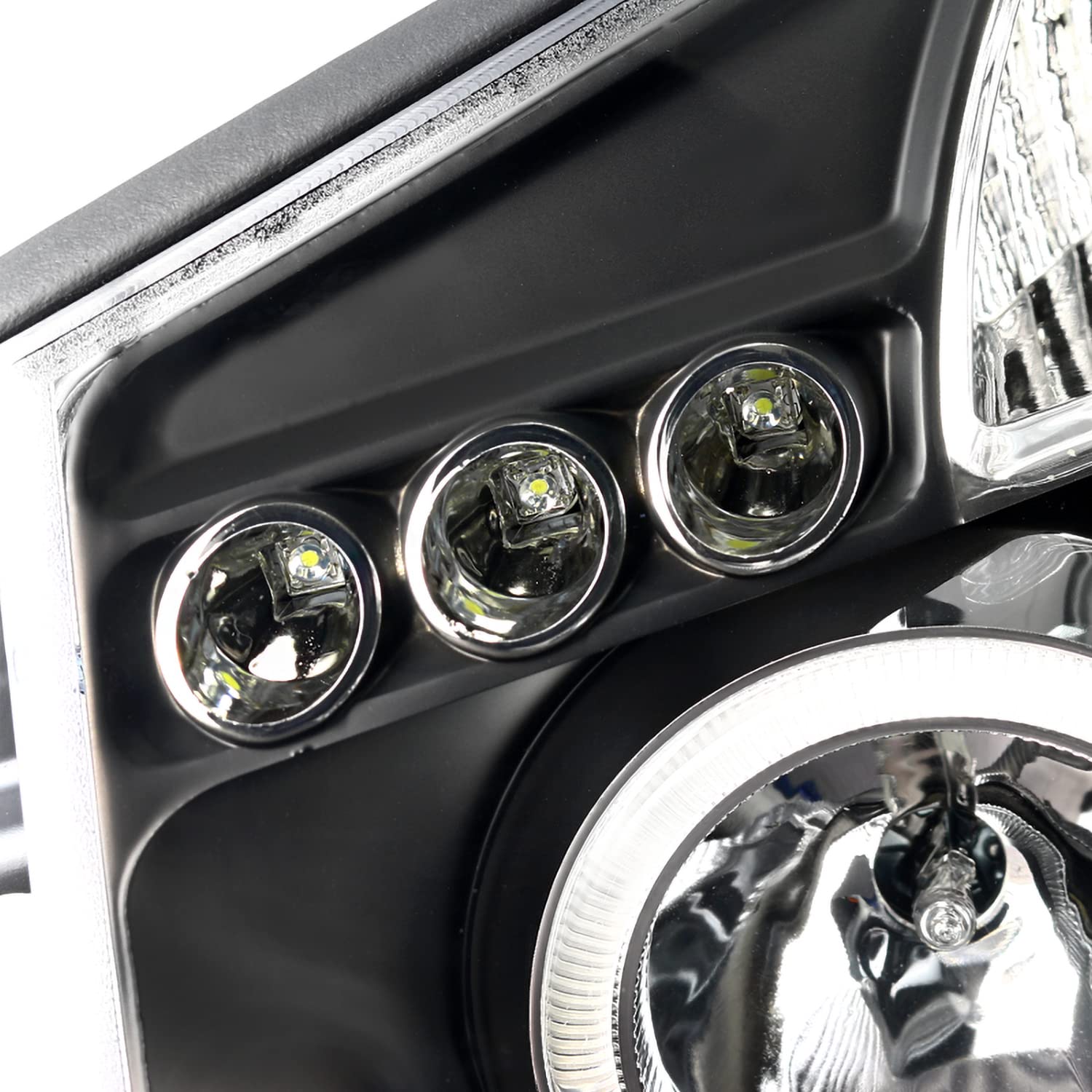 Spec-D Tuning Black Halo LED Projector Headlights & LED Tail Lights for 2004-2015 Nissan Titan - Complete Left & Right Headlamp Assembly - Upgrade Your Truck's Style & Night Visibility