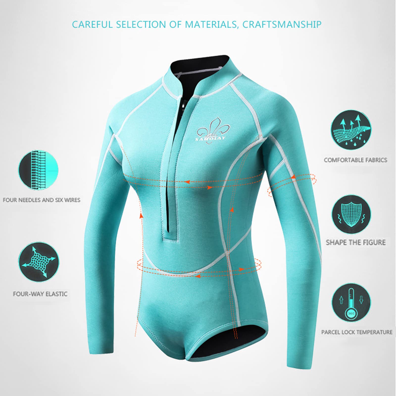 2MM Neoprene Wetsuit for Women - One Piece Swimsuit with Long Socks Set | Anti-UV, Bikini Shape Design | Perfect for Surfing, Snorkeling, Diving & Swimming | Women's Thermal Swimwear for Water Sports
