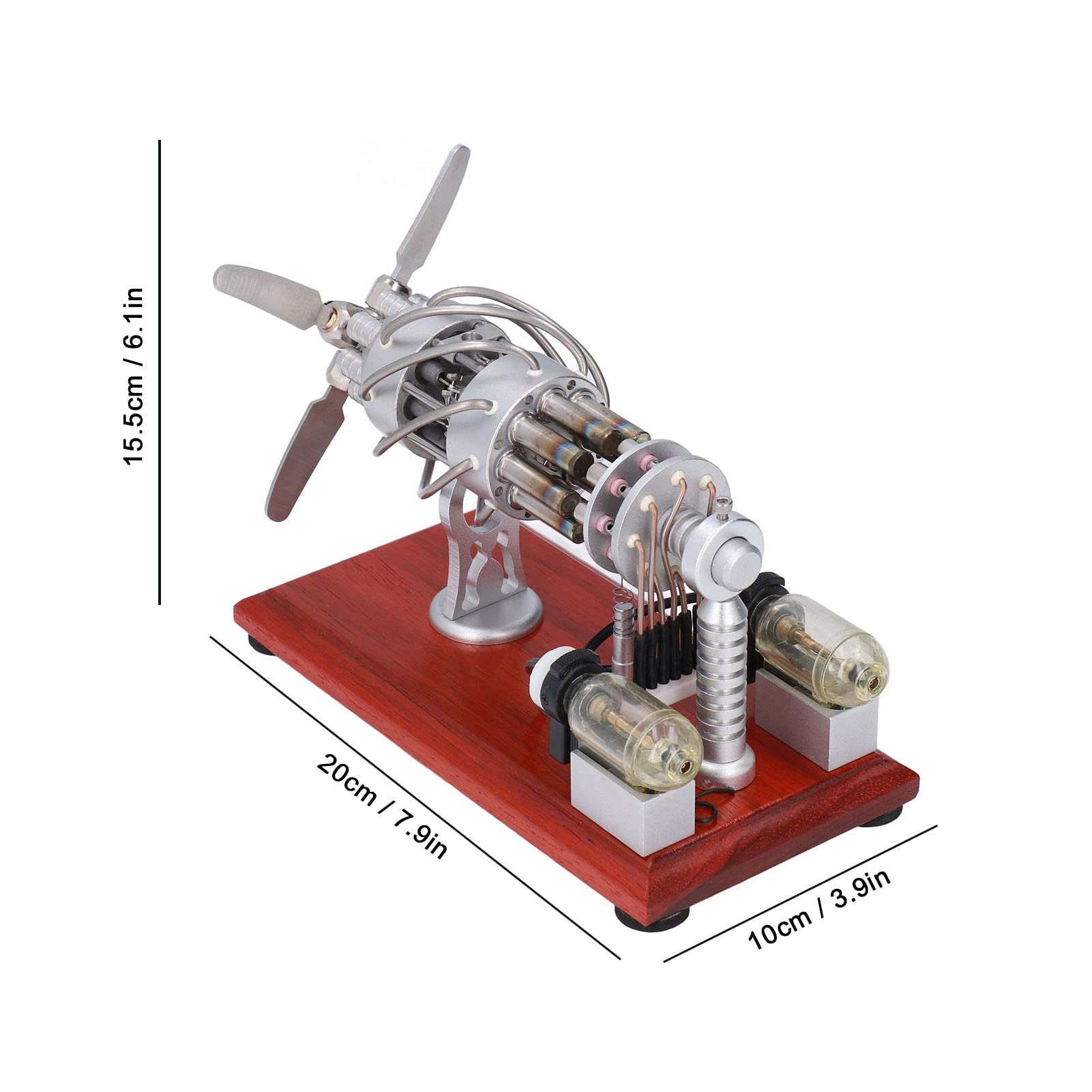 Hilitand 16 Cylinder Hot Air Stirling Engine Model - Educational Science Toy, Electricity Generator Kit for Adults & Kids - Perfect for STEM Learning, DIY Projects & Unique Gifts
