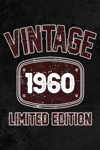 Vintage 1960 Notebook Journal - 62nd Birthday Gift for Dad & Mom Turning 62 | Classic Lined Writing Diary for Journaling, Note Taking & Memory Keeping | Perfect 62 Year Old Birthday Present for Parents, Grandparents & Loved Ones
