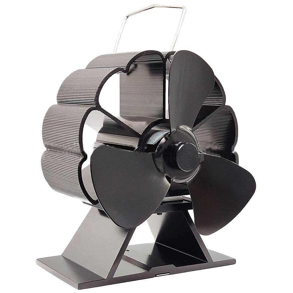 3-Blade Silent Fireplace Fan with Handle - Energy Efficient A+++ Stove Burner Fan for Wood, Gas & Pellet Stoves - Perfect for Heating Homes, Cabins & Outdoor Spaces