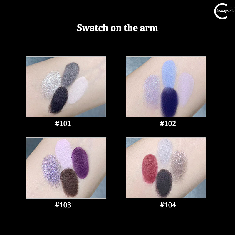 Cyberpunk 4-Color Eyeshadow Palette - Vibrant Long-Lasting Makeup for Party, Cosplay & Night Out | Vegan & Cruelty-Free
