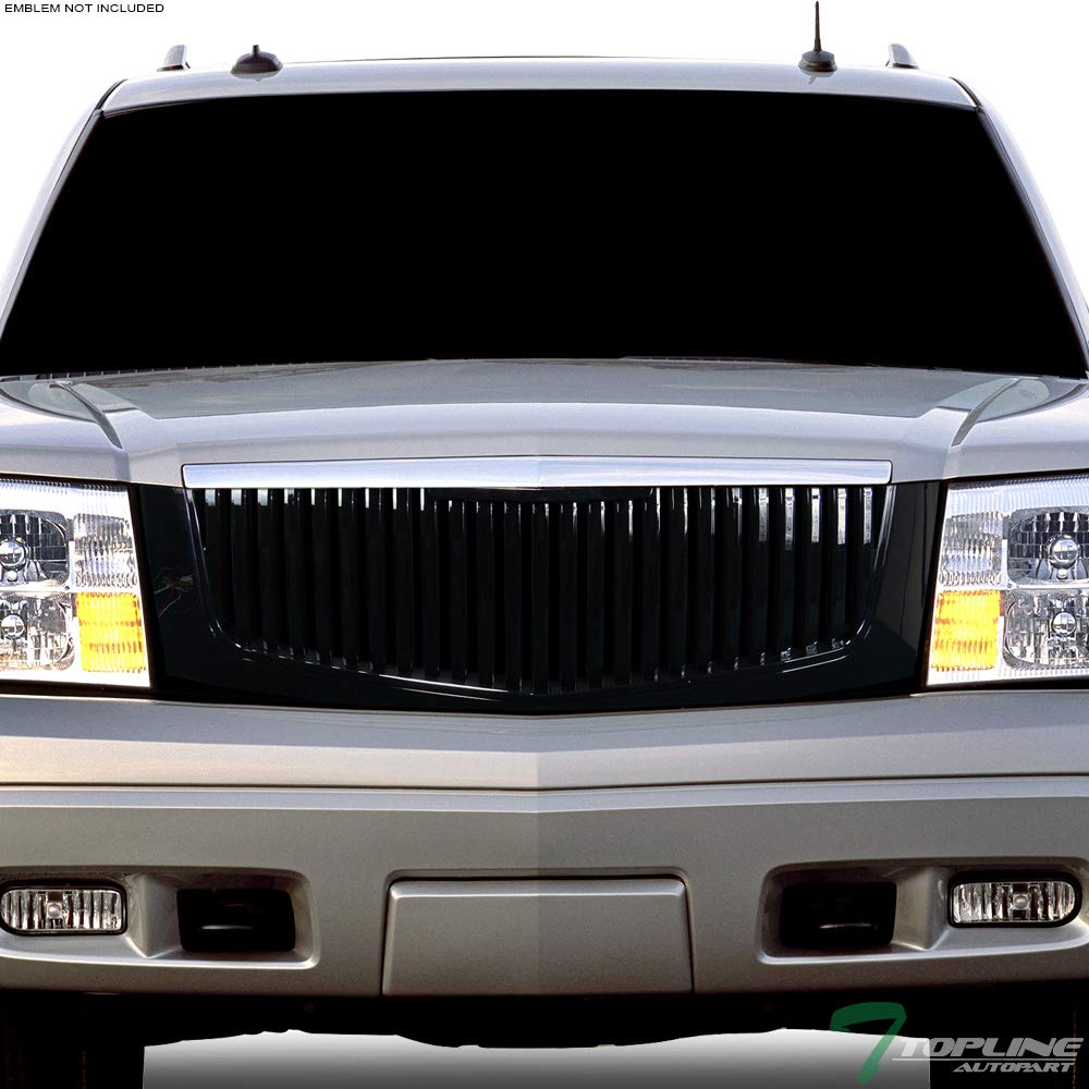 Glossy Black Vertical Front Hood Bumper Grill Grille Guard ABS for 02-06 Cadillac Escalade - Heavy Duty Protection & Stylish Upgrade for Off-Roading & Urban Driving