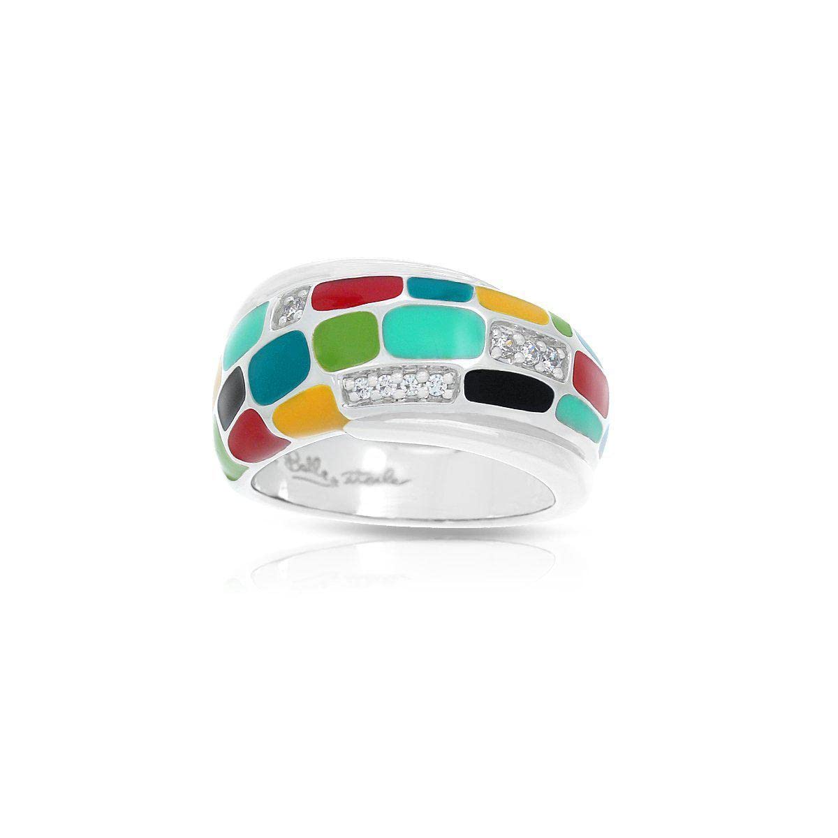 Belle Etoile Mosaica Multicolor Fashion Ring Size 8 - Elegant Statement Jewelry for Women, Perfect for Parties, Weddings & Everyday Wear