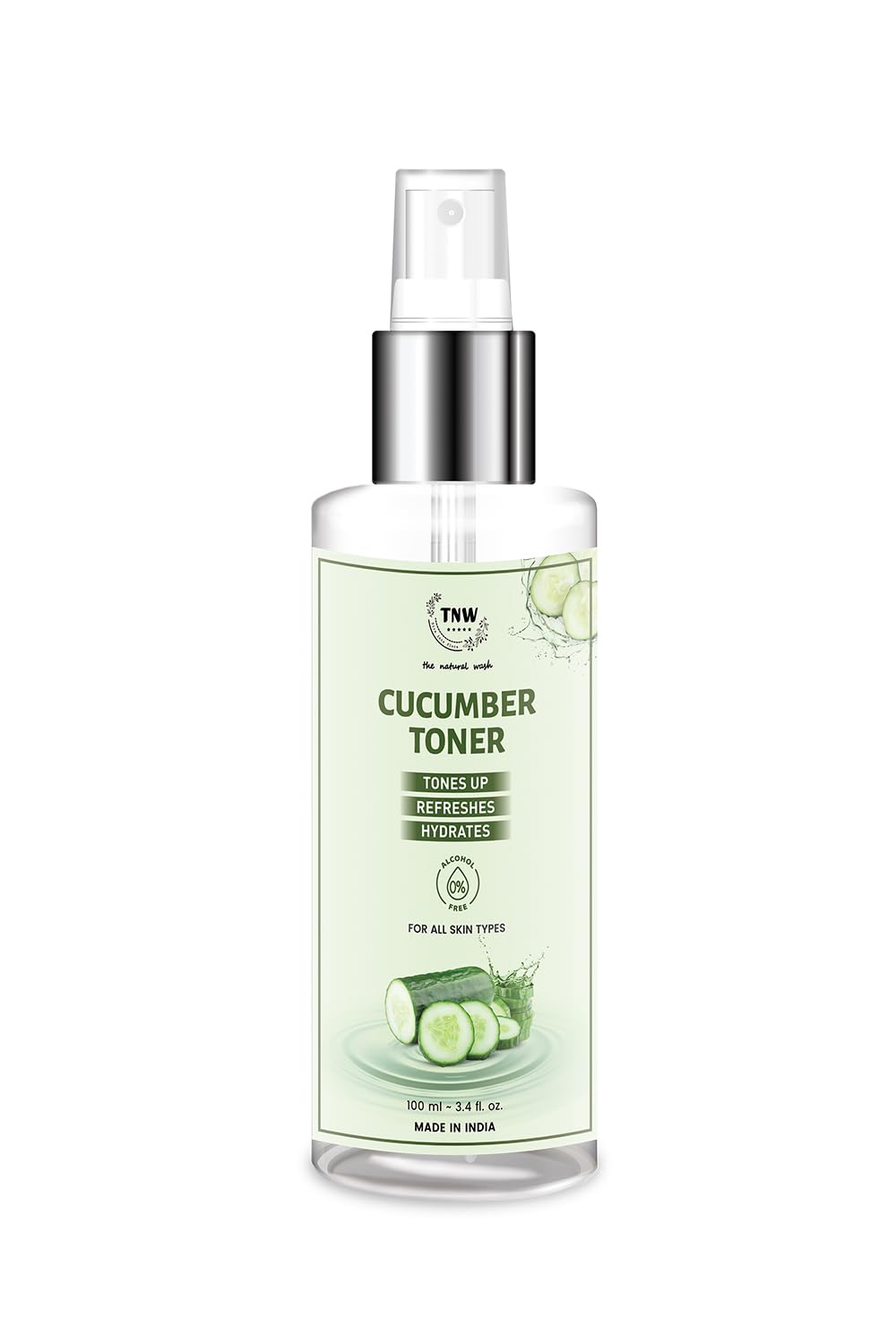 TNW THE NATURAL WASH Cucumber Toner 100ml - Soothing Facial Toner with Cucumber Extract & Vitamin E for Acne-Prone Skin | Reduces Inflammation, Controls Oil & Removes Makeup | Hydrating Face Toner for Men & Women | Perfect for Daily Skincare Routine & Post-Workout Refresh