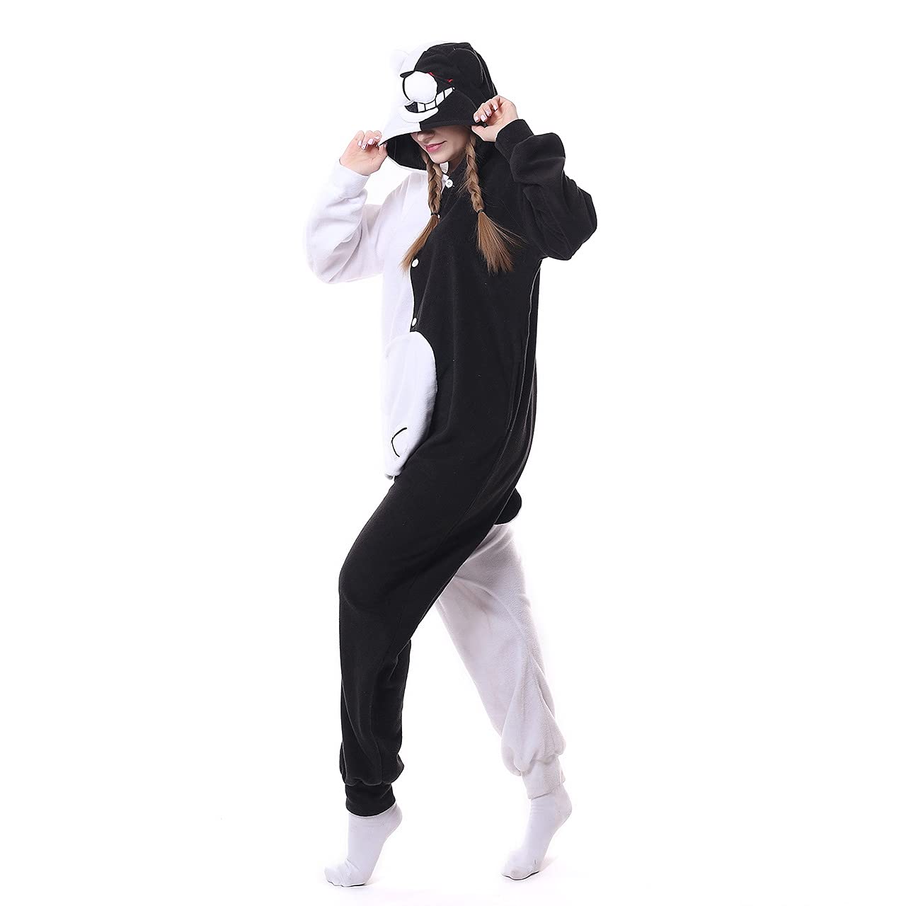 Anime Bear Pajamas Onesies for Women & Men - Christmas Halloween Jumpsuit Sleepwear - Cozy Lounge Wear for Sleepovers, Movie Nights & Costume Parties