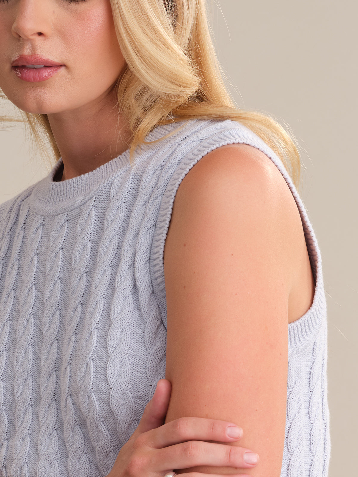 Ivy Cable Cotton Tank Top for Women - Soft Breathable Summer Sleeveless Shirt - Perfect for Casual Wear, Beach Outfits & Layering